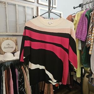 Chico's Cream and Pink Sweater